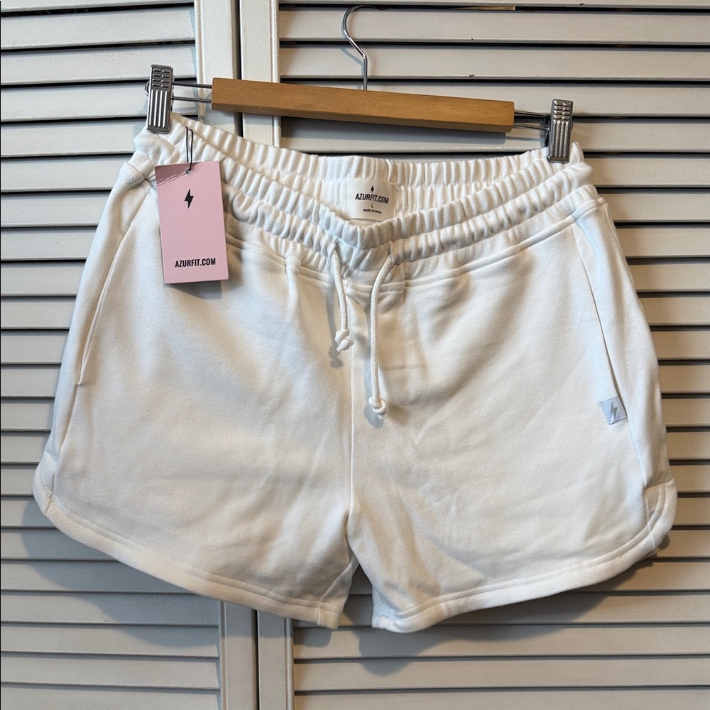 AzurfIt White Women's Drawstring Lounge Shorts